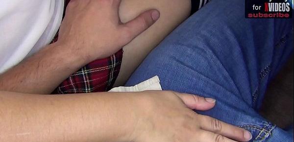  Ⓧ RISKY SCHOOLGIRL HANDJOB CLASSMATE UNDER THE TABLE ON LESSON - xSANYANY